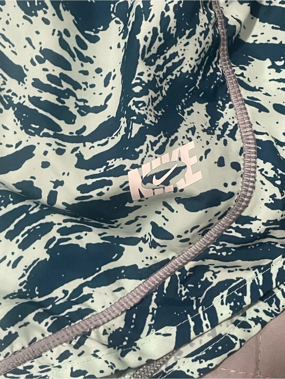 Nike Mint and Teal Marble-Print Athletic Shorts